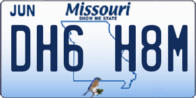 MO license plate DH6H8M