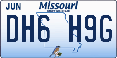 MO license plate DH6H9G