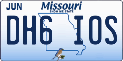 MO license plate DH6I0S