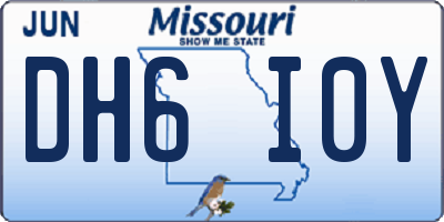 MO license plate DH6I0Y