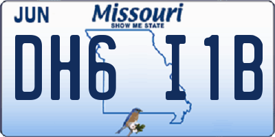 MO license plate DH6I1B