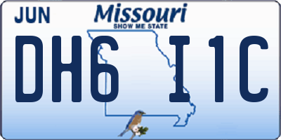 MO license plate DH6I1C