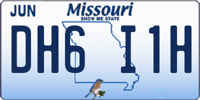 MO license plate DH6I1H
