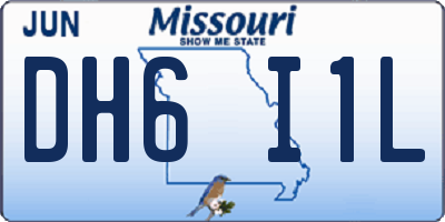 MO license plate DH6I1L