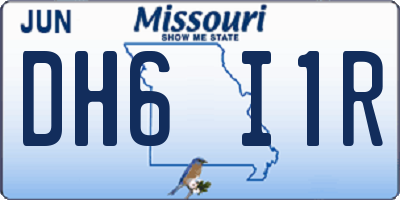 MO license plate DH6I1R