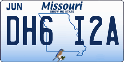 MO license plate DH6I2A