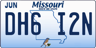 MO license plate DH6I2N