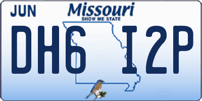 MO license plate DH6I2P