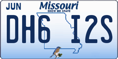 MO license plate DH6I2S