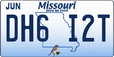 MO license plate DH6I2T