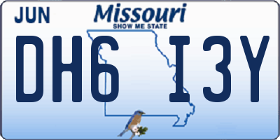 MO license plate DH6I3Y