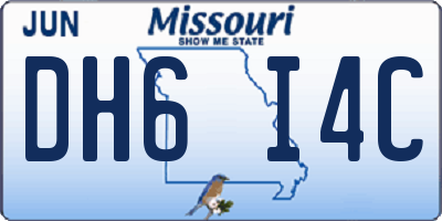 MO license plate DH6I4C