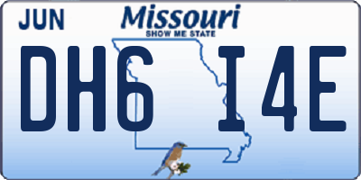 MO license plate DH6I4E