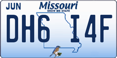 MO license plate DH6I4F