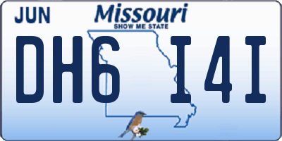MO license plate DH6I4I