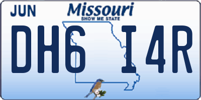 MO license plate DH6I4R