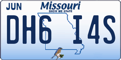 MO license plate DH6I4S