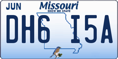 MO license plate DH6I5A