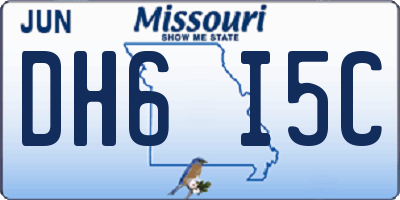 MO license plate DH6I5C