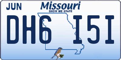 MO license plate DH6I5I