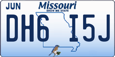 MO license plate DH6I5J