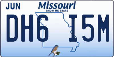 MO license plate DH6I5M