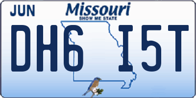 MO license plate DH6I5T