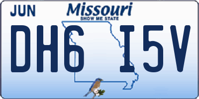 MO license plate DH6I5V