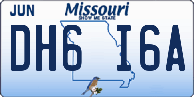 MO license plate DH6I6A