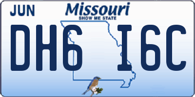 MO license plate DH6I6C