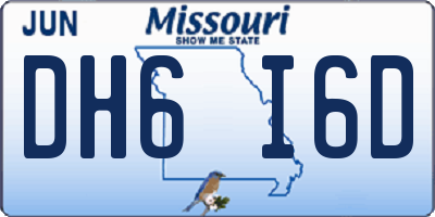 MO license plate DH6I6D