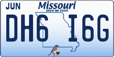 MO license plate DH6I6G