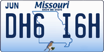 MO license plate DH6I6H