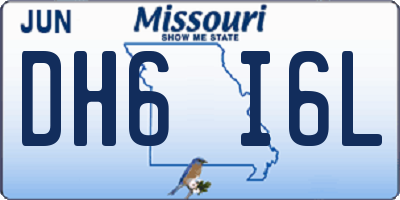 MO license plate DH6I6L