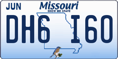 MO license plate DH6I6O