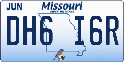 MO license plate DH6I6R