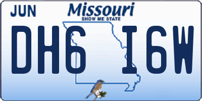 MO license plate DH6I6W