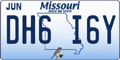 MO license plate DH6I6Y