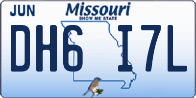 MO license plate DH6I7L
