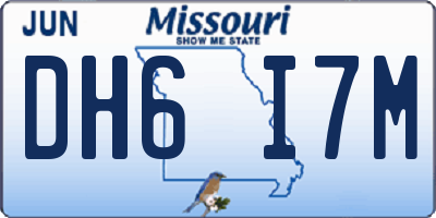 MO license plate DH6I7M
