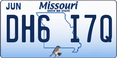 MO license plate DH6I7Q