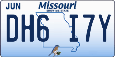 MO license plate DH6I7Y