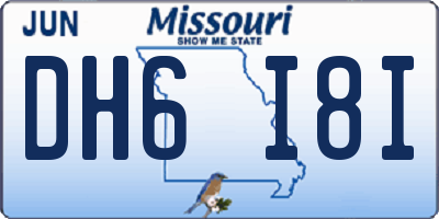 MO license plate DH6I8I