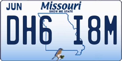 MO license plate DH6I8M