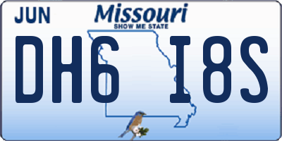 MO license plate DH6I8S