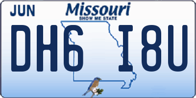 MO license plate DH6I8U