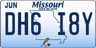 MO license plate DH6I8Y