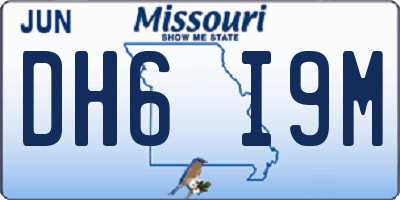 MO license plate DH6I9M