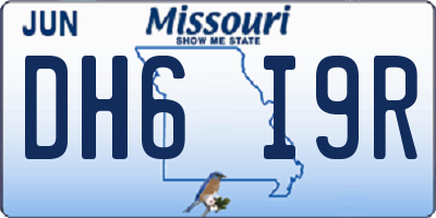 MO license plate DH6I9R