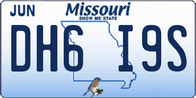 MO license plate DH6I9S